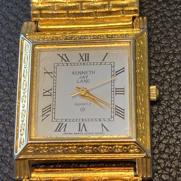VINTAGE KENNETH J LANE DETACHABLE PEARLS GOLD TONE WATCH - Picture 1 of 5